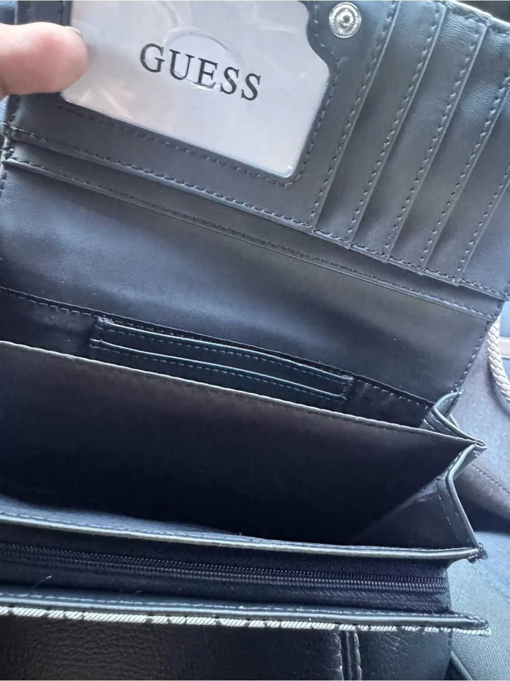 GUESS Gray Logo Signature Wristlet Phone Case with Strap